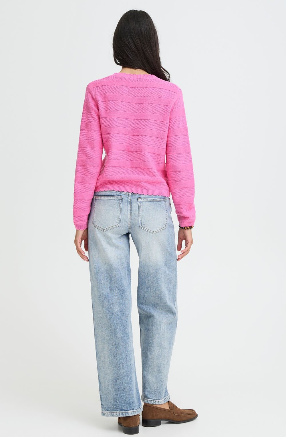 Phlox Pink Scalloped Edge Mikala Cardigan