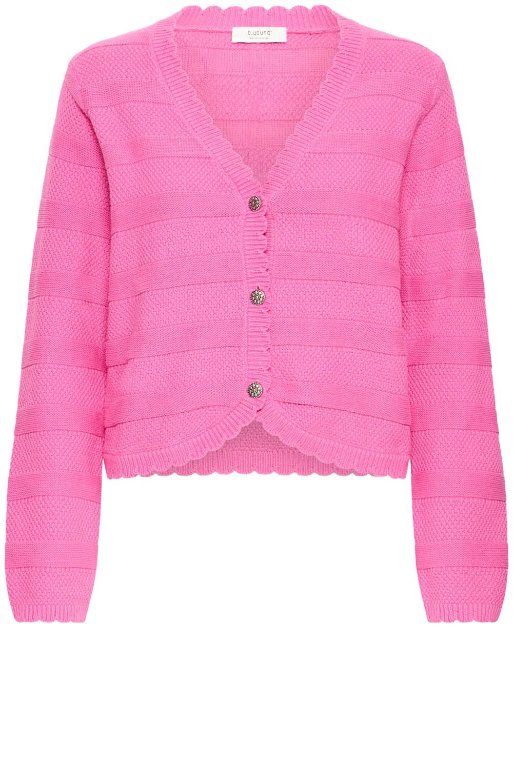 Phlox Pink Scalloped Edge Mikala Cardigan