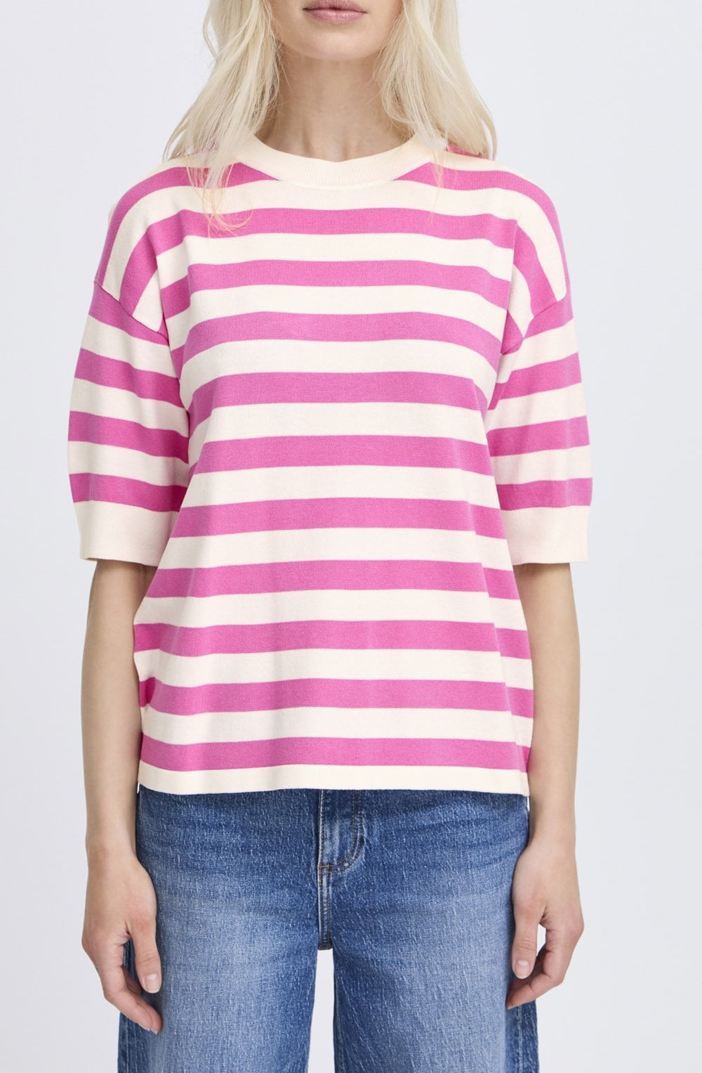 Phlox Pink Striped Summer Pullover