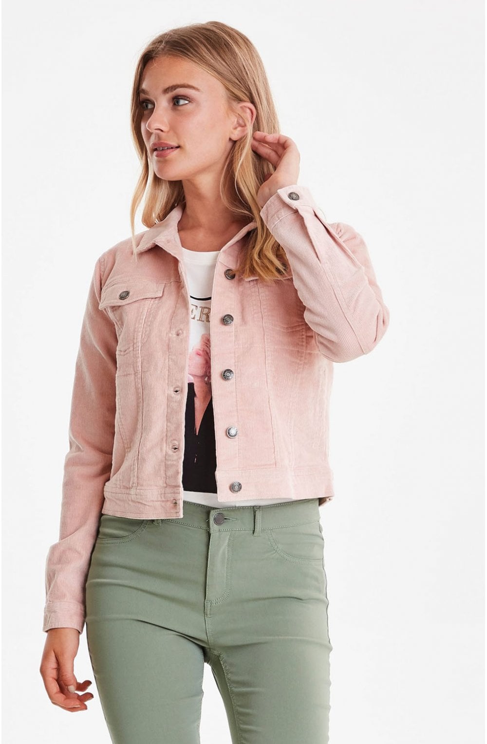 Pink Fine Cord Jacket