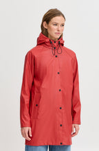 Poinsettia Long Hooded Raincoat