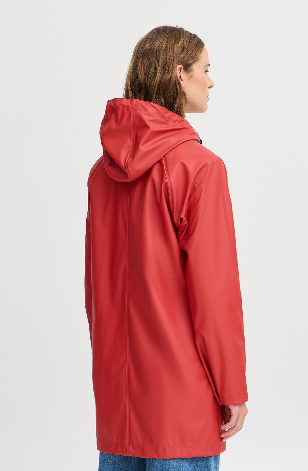 Poinsettia Long Hooded Raincoat