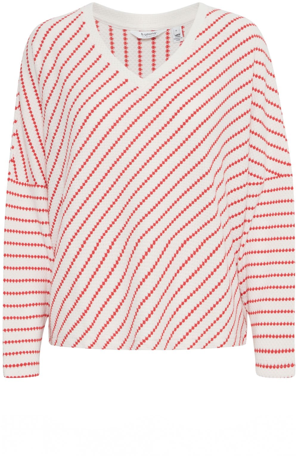 Poinsettia Stripes Batwing Sweater