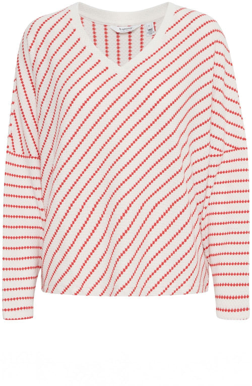 Poinsettia Stripes Batwing Sweater