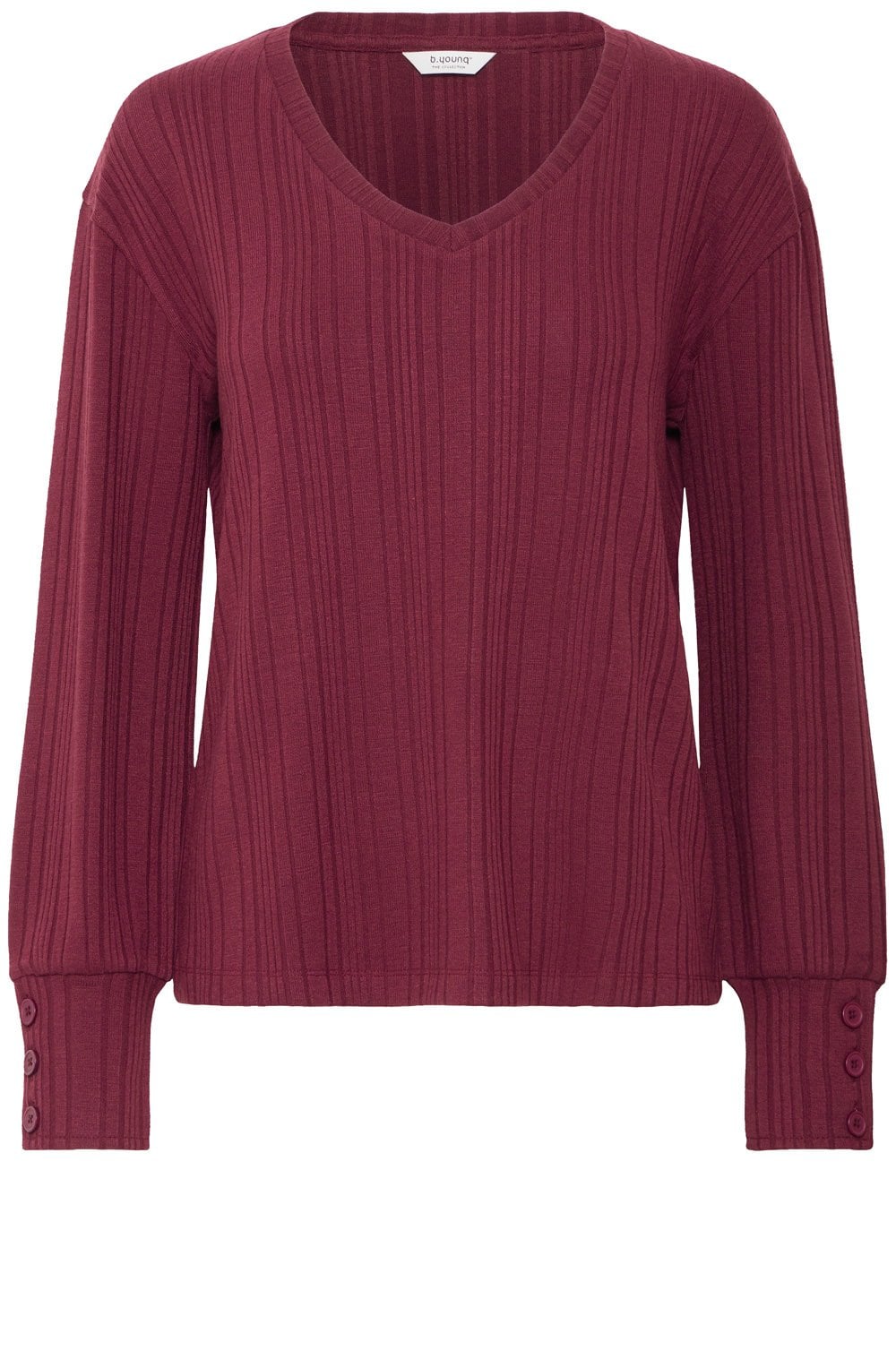 Port Royale V Neck Button Cuff Top