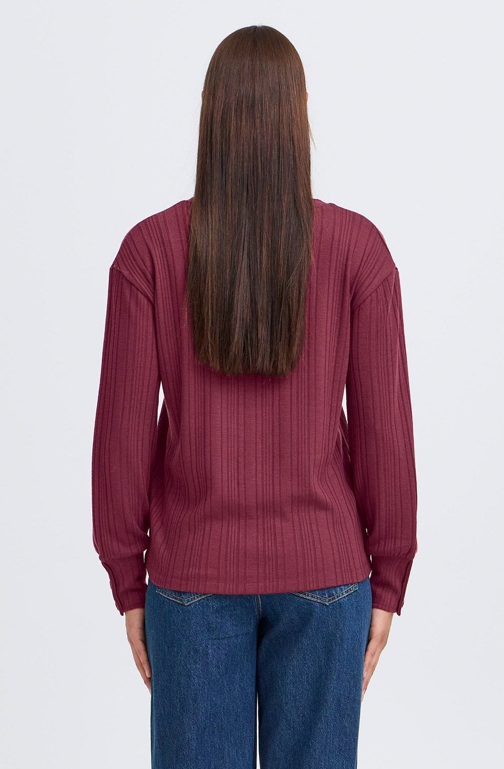Port Royale V Neck Button Cuff Top