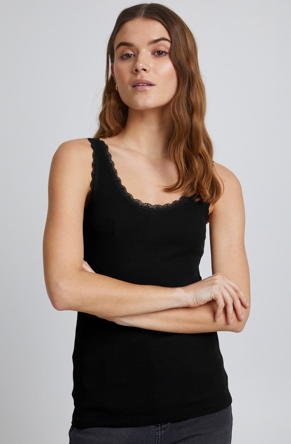 Posey Black Lace Detail Vest