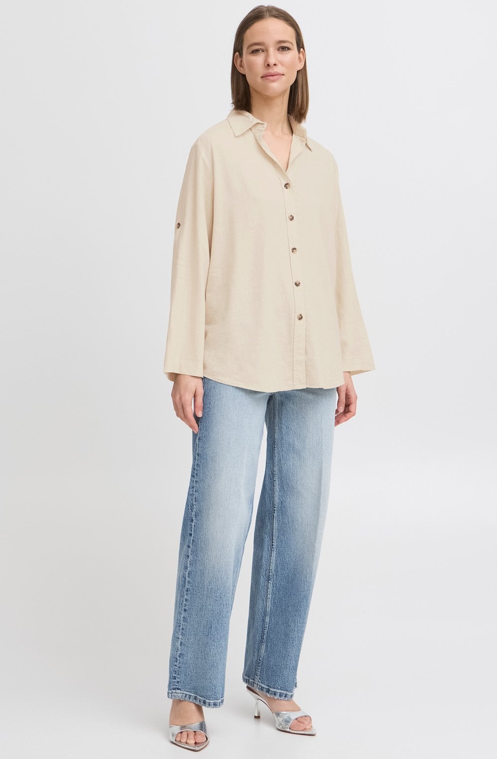 Rainy Day Linen Mix Oversized Shirt