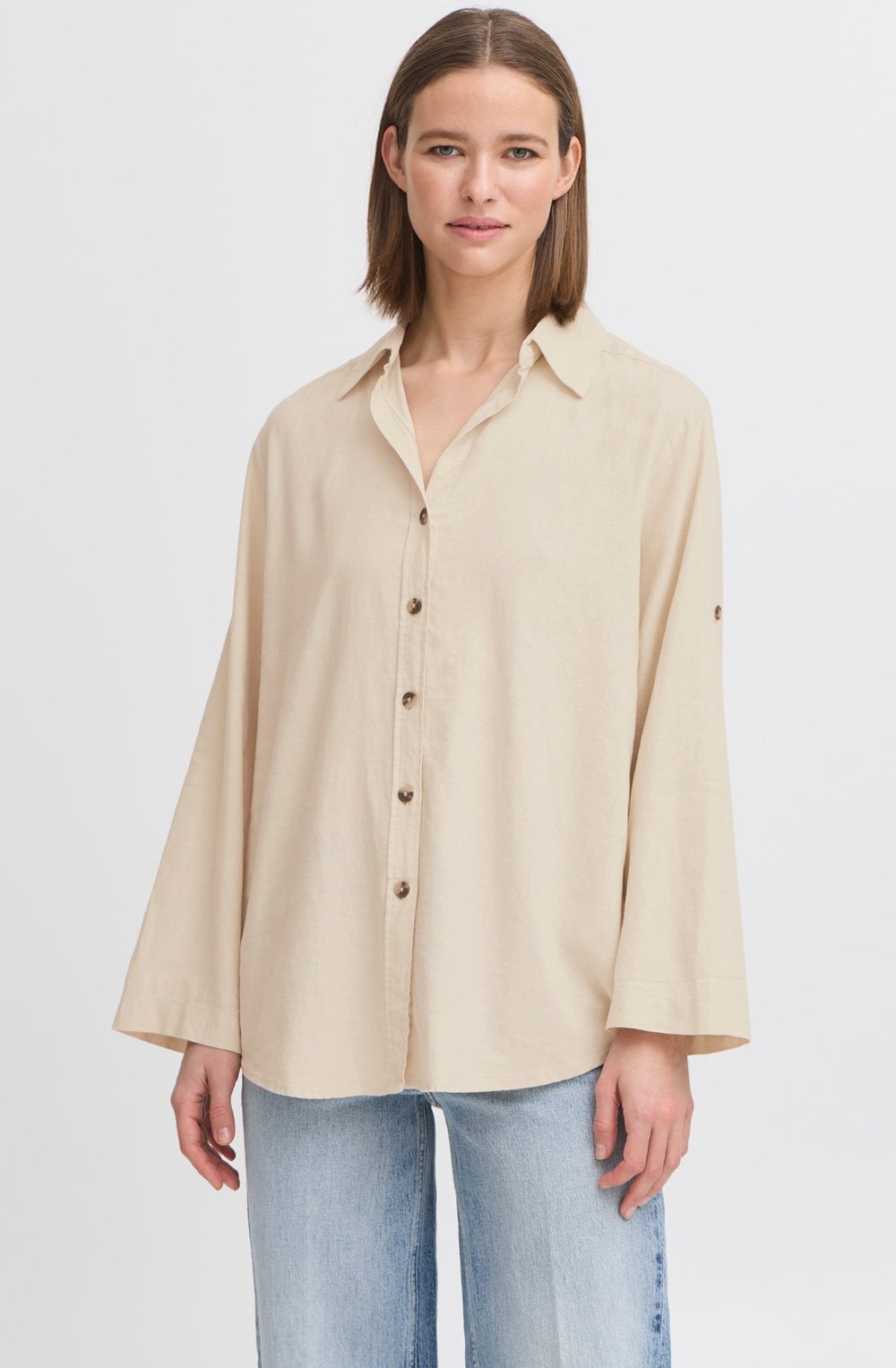 Rainy Day Linen Mix Oversized Shirt