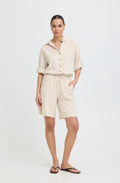 Rainy Day Melange Linen Mix Shorts