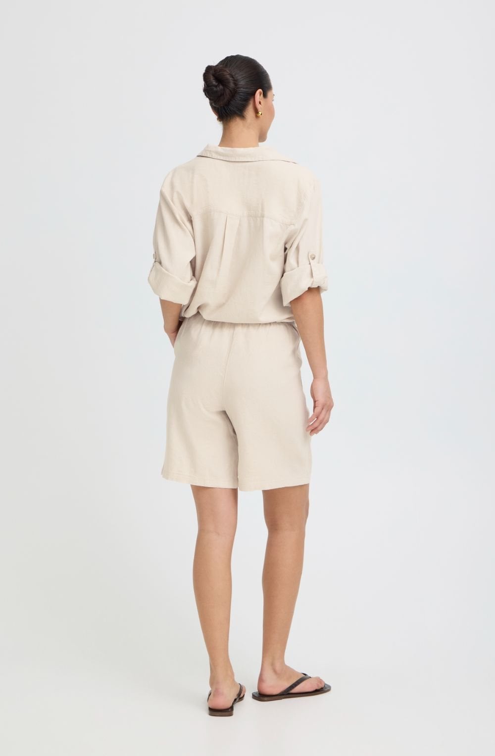 Rainy Day Melange Linen Mix Shorts