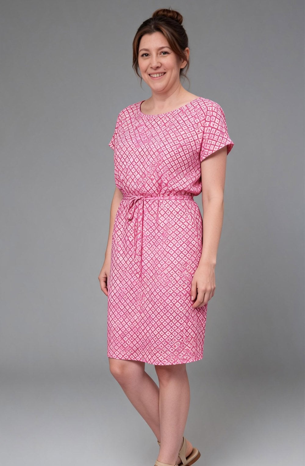Raspberry Rose Medallion Print Dress