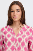 Raspberry Rose Medallion Tunic Neck Blouse