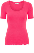 Raspberry Sorbet Fine Ribbed T Shirt