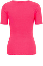 Raspberry Sorbet Fine Ribbed T Shirt
