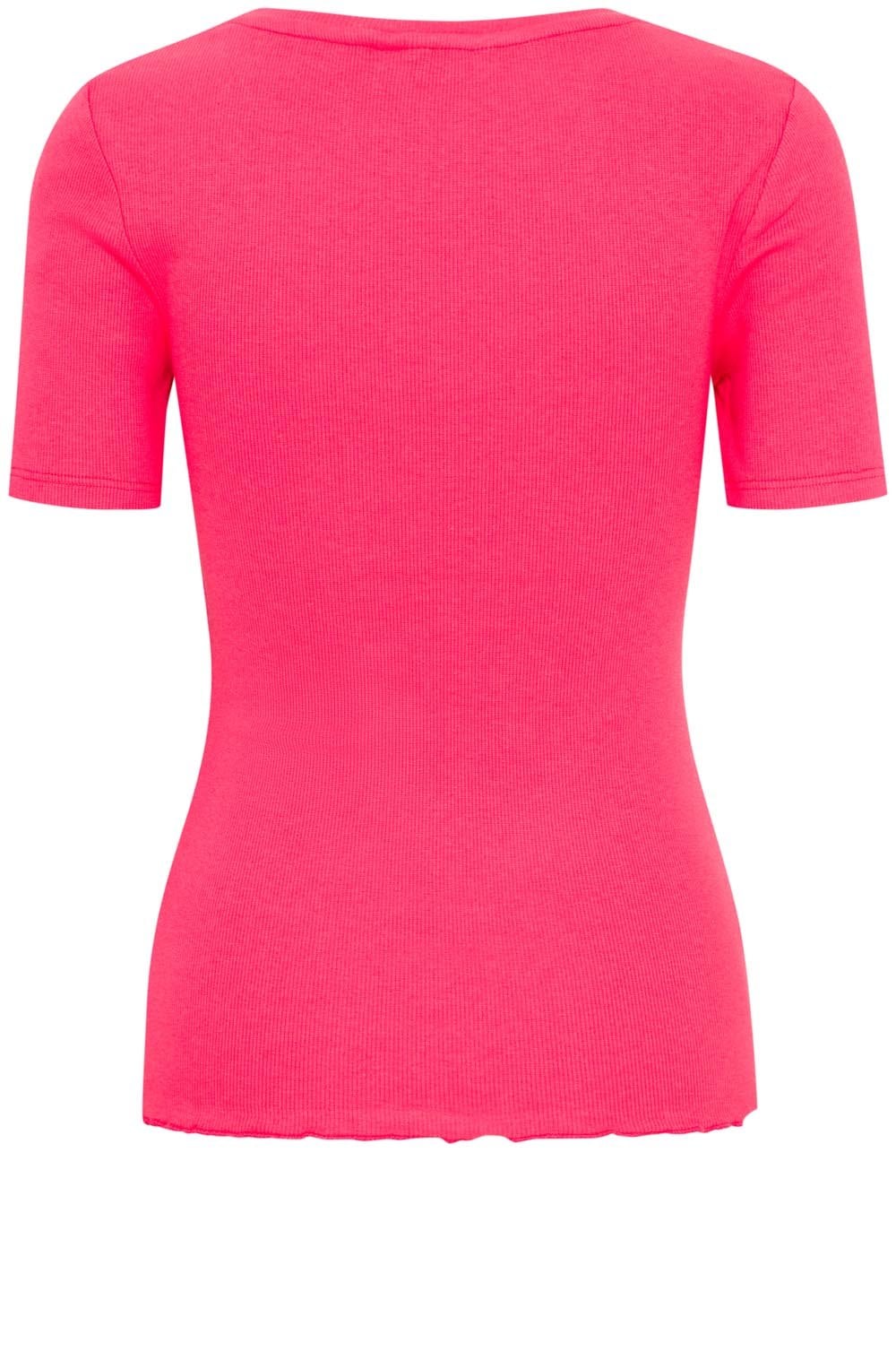 Raspberry Sorbet Fine Ribbed T Shirt