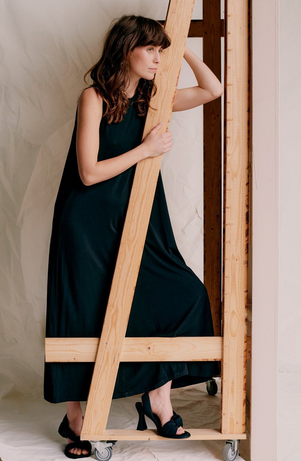 Rexima Black Jersey A Line Dress