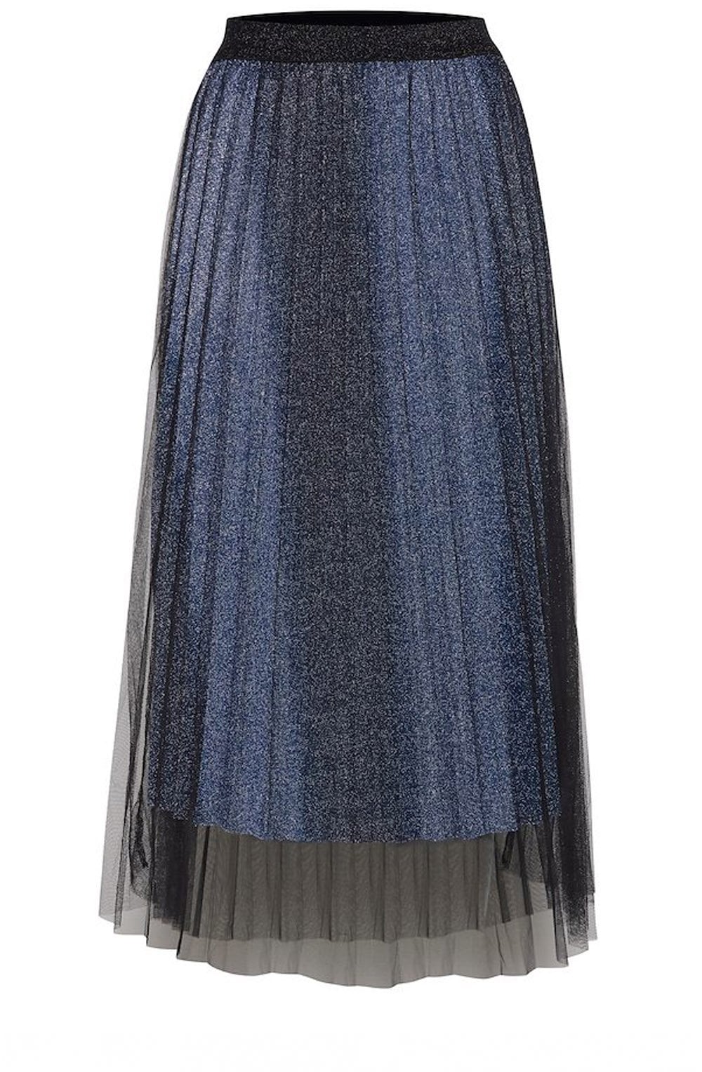 Rinka Metallic Pleated Skirt