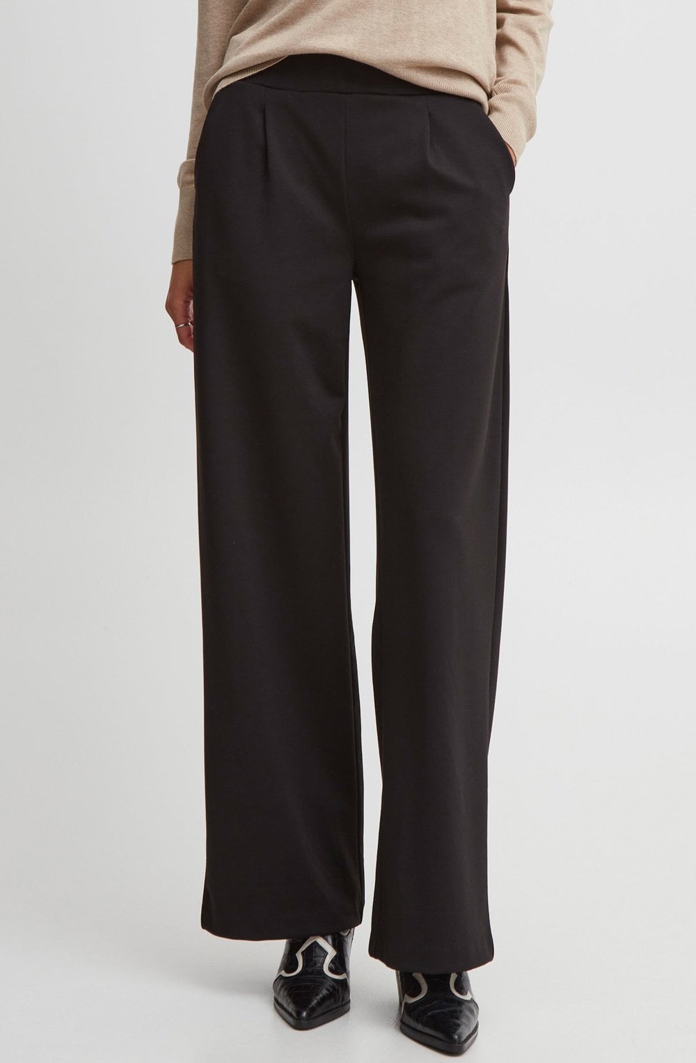 Rizetta Black Wide Leg Trousers