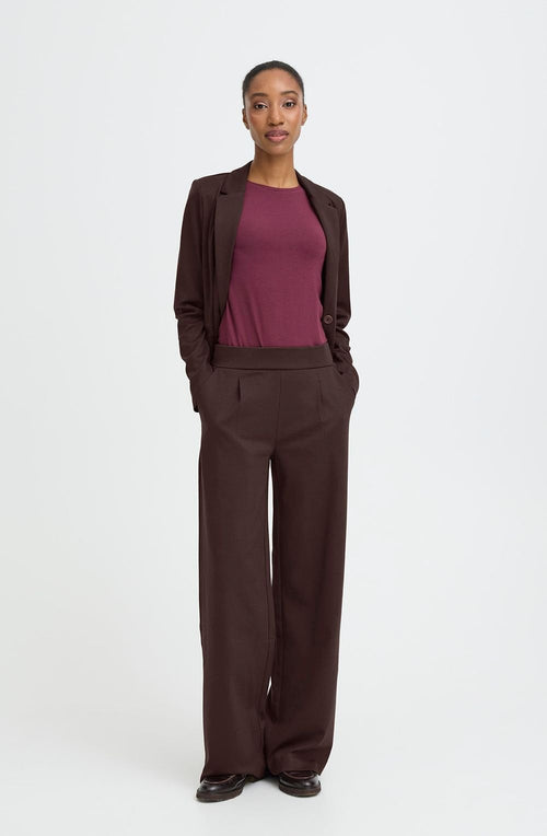 Rizetta Java Brown Wide Leg Trousers