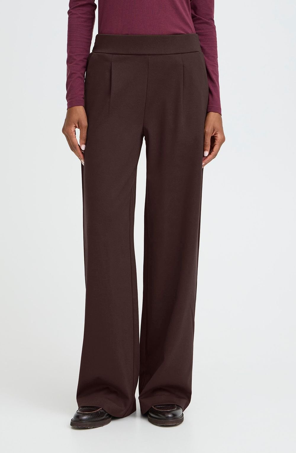 Rizetta Java Brown Wide Leg Trousers