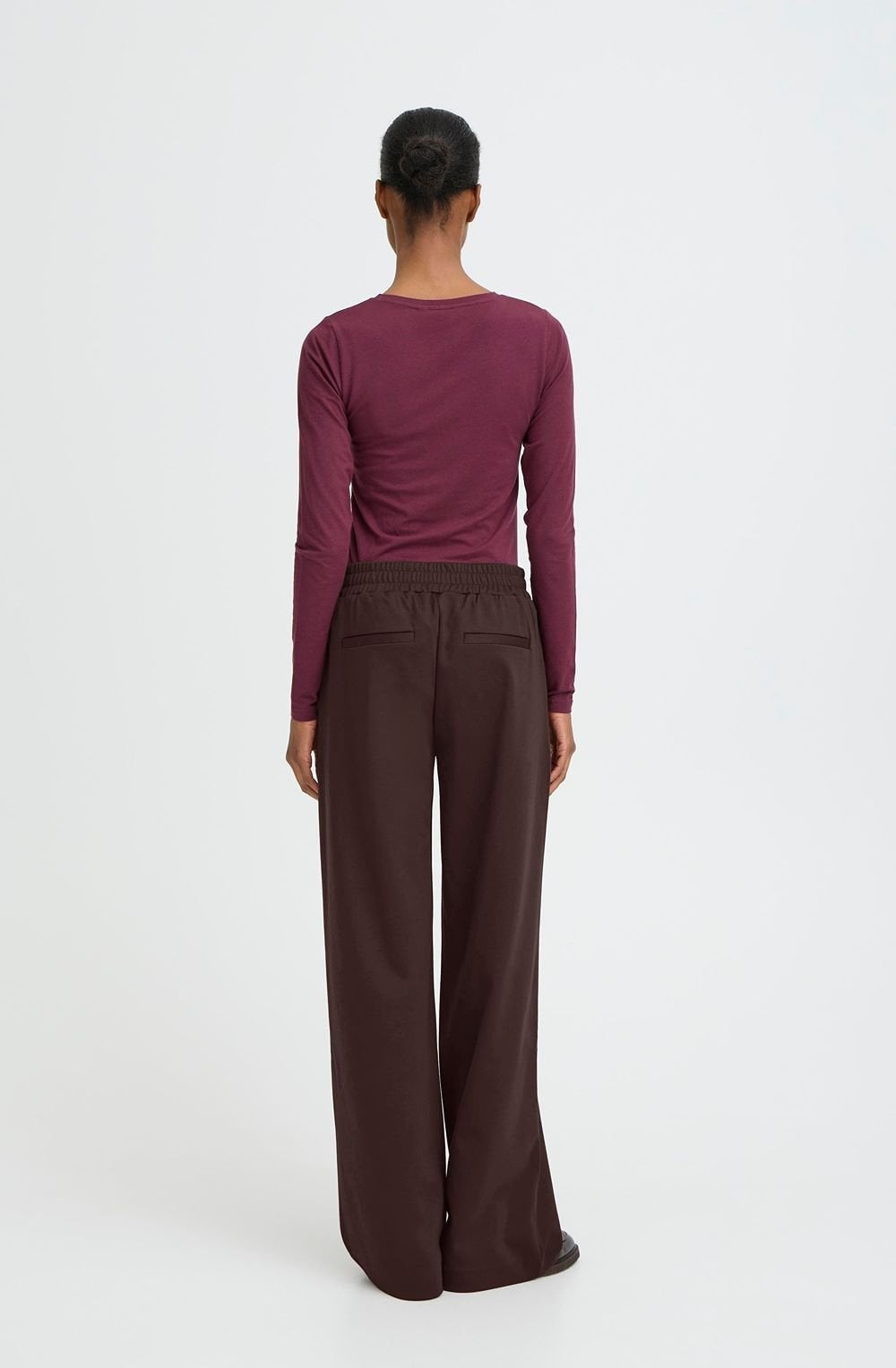 Rizetta Java Brown Wide Leg Trousers