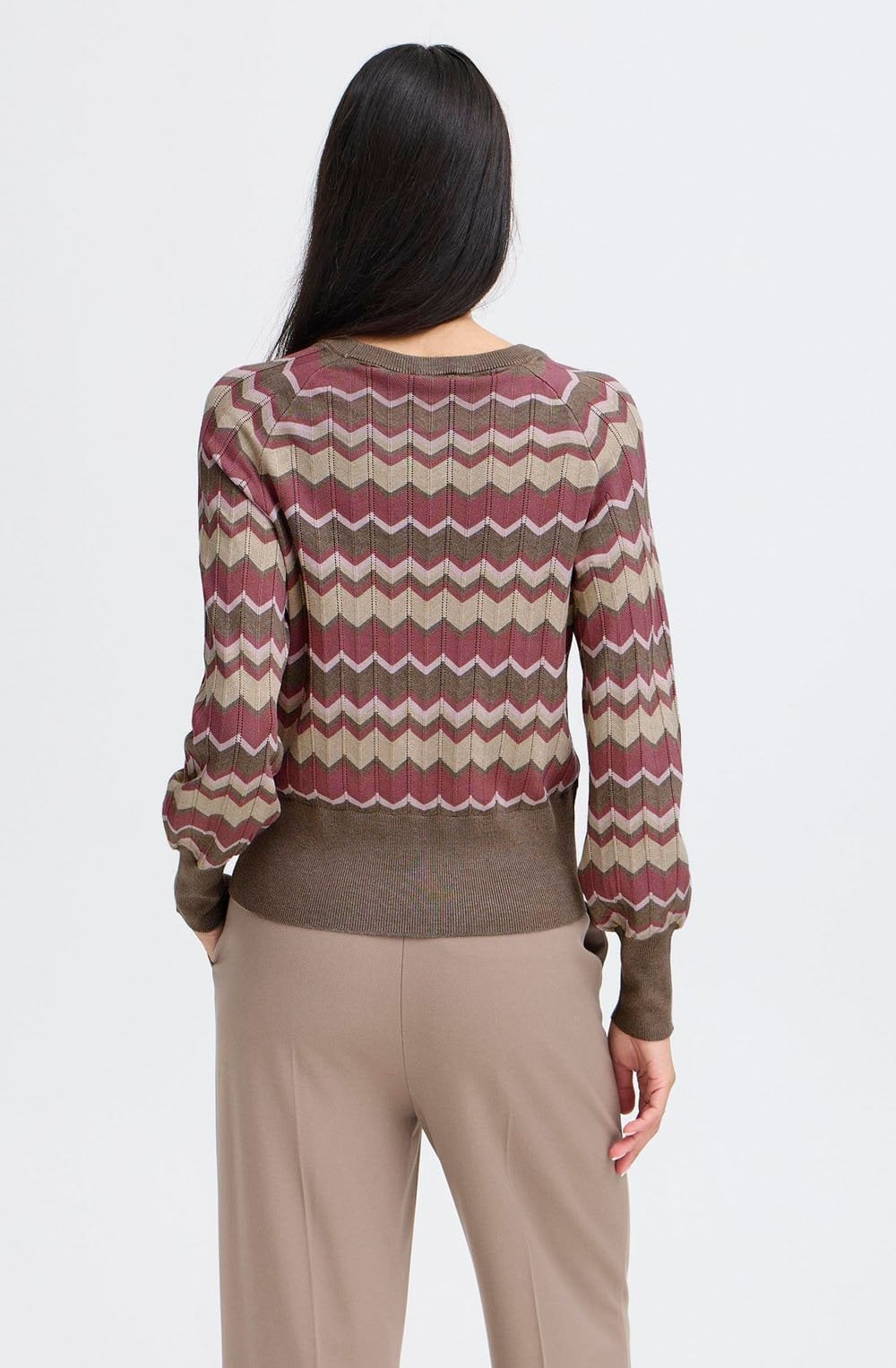 Roan Rouge Chevron Fine Knit Jumper