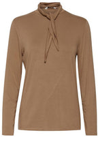 Ronja Tan Tie Neck Top