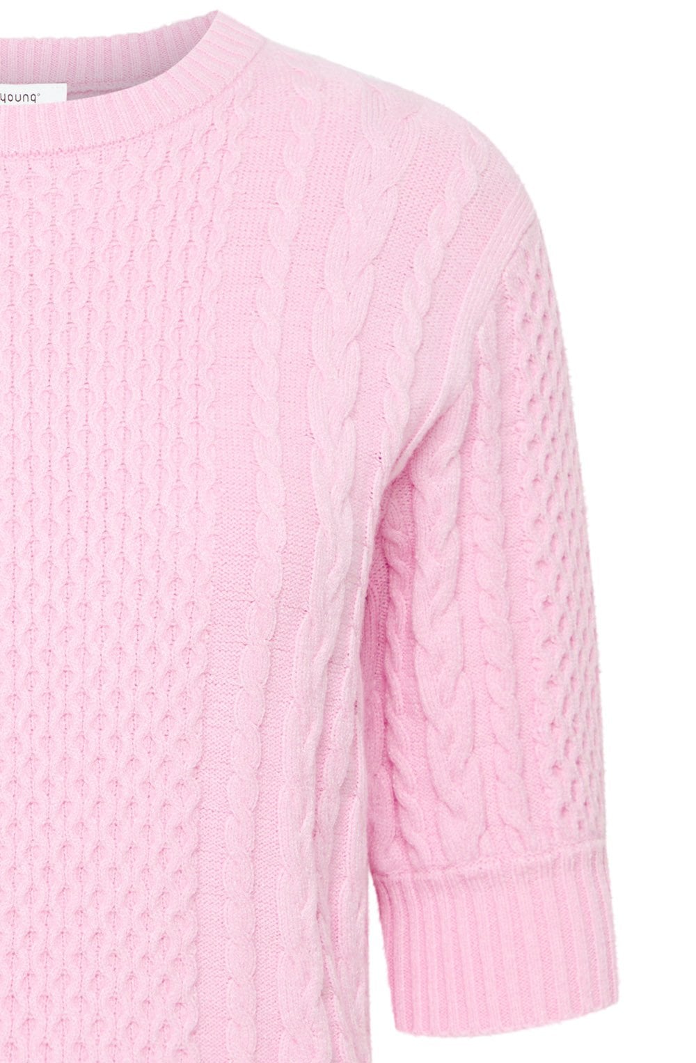 Roseate Cable Knit Short Sleeved Jumper