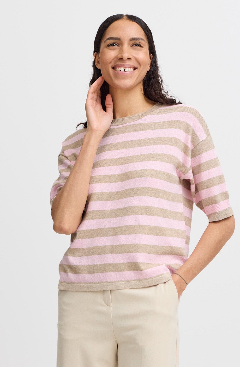 Roseate Striped Summer Pullover
