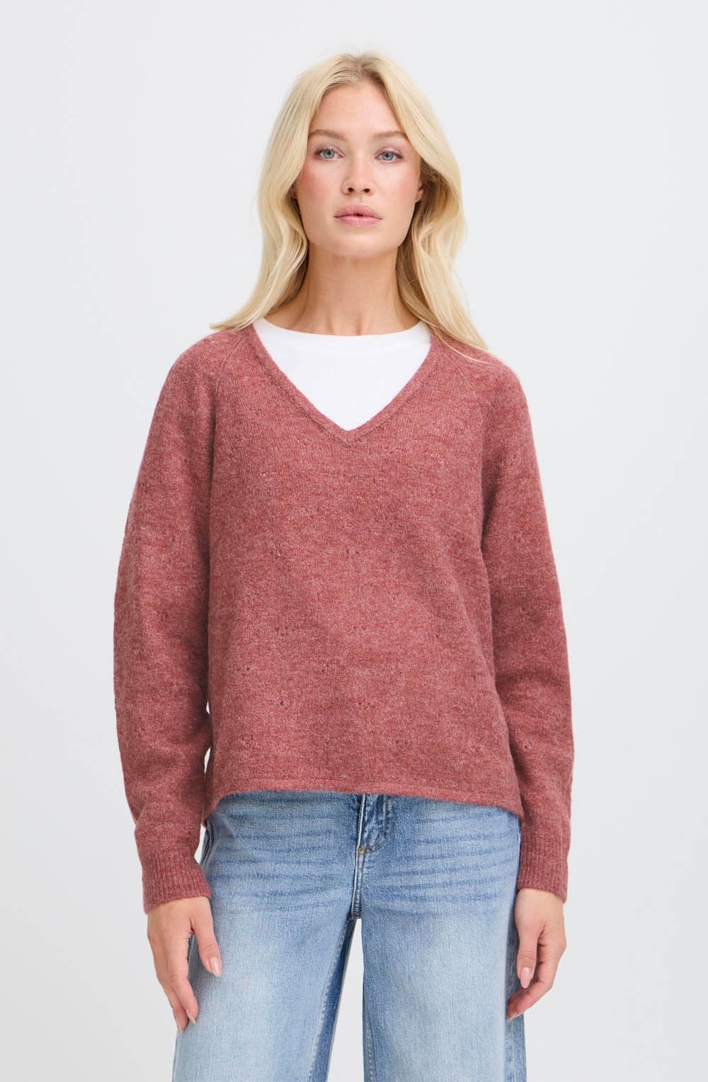 Rouge Melange V Neck Jumper