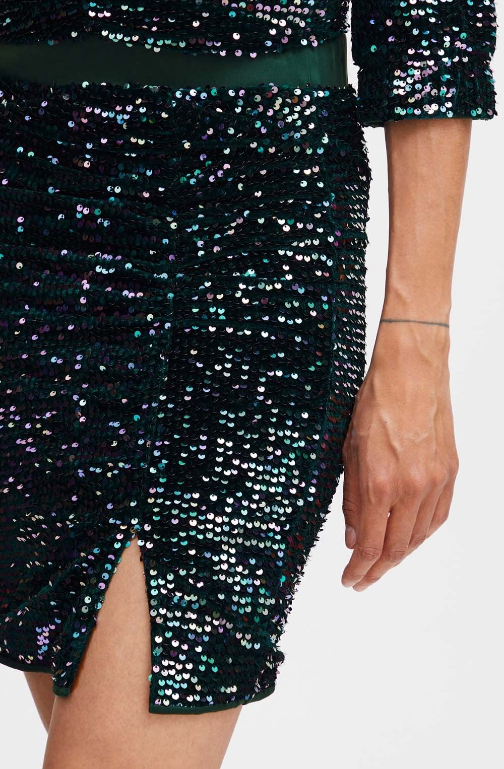 Salta Reflecting Pond Sparkle Ruched Skirt