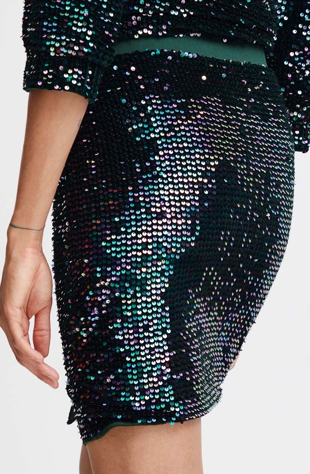 Salta Reflecting Pond Sparkle Ruched Skirt