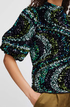 Samio Black and Reflecting Pond Sequin Blouse