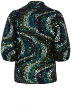Samio Black and Reflecting Pond Sequin Blouse