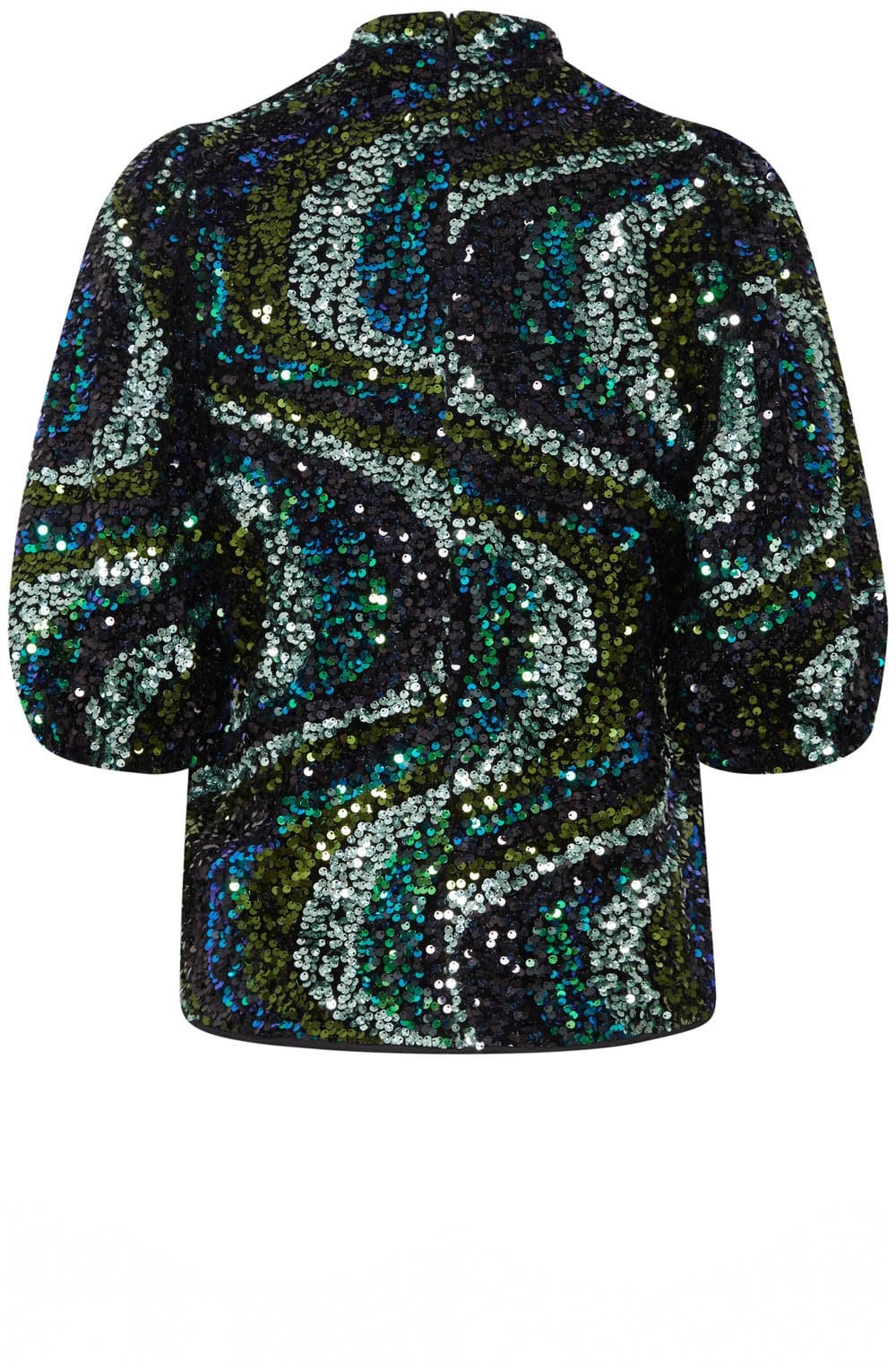 Samio Black and Reflecting Pond Sequin Blouse