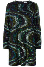 Samio Black and Reflecting Pond Sequin Dress