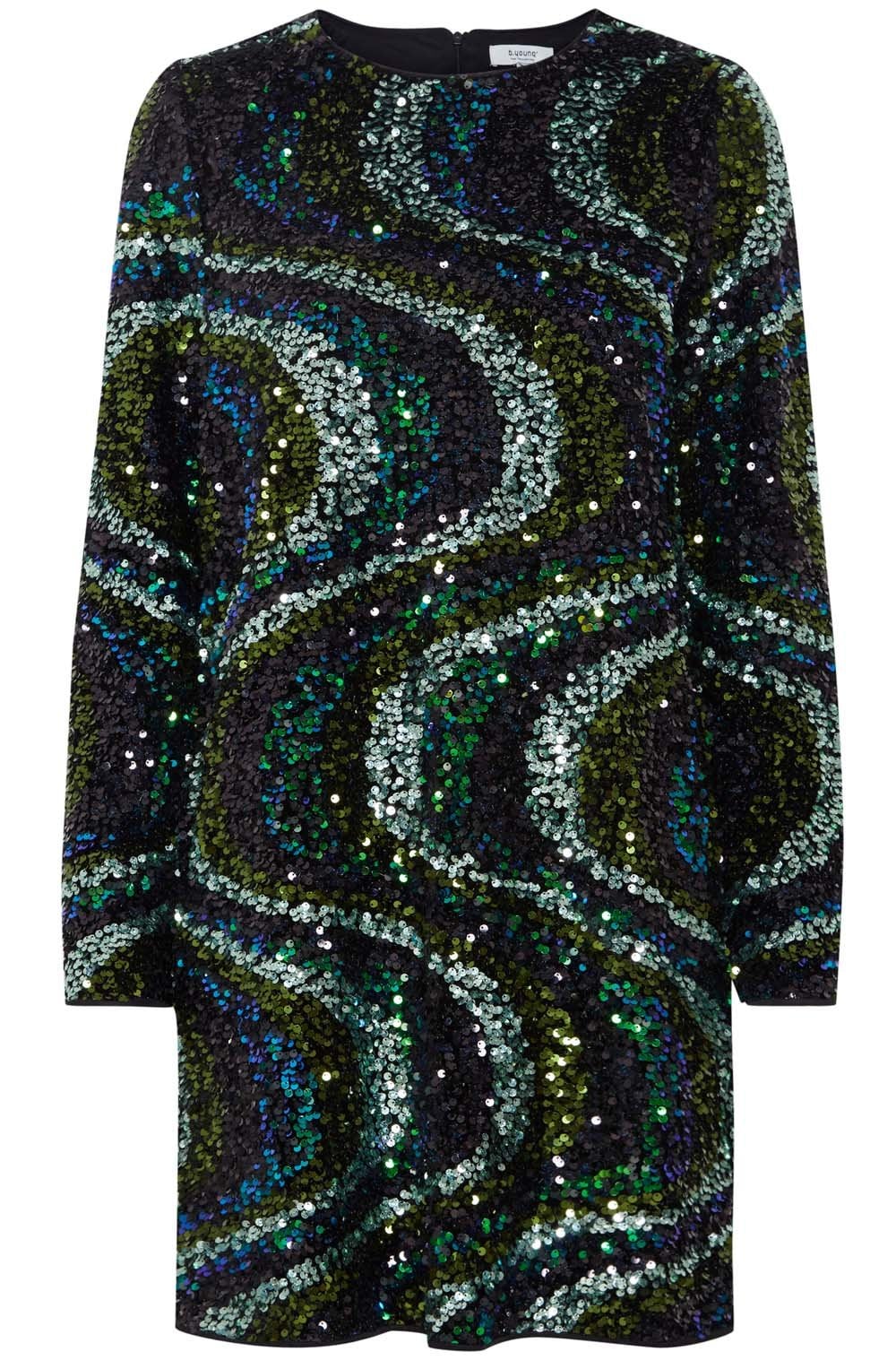 Samio Black and Reflecting Pond Sequin Dress