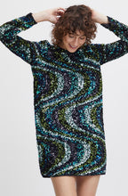 Samio Black and Reflecting Pond Sequin Dress