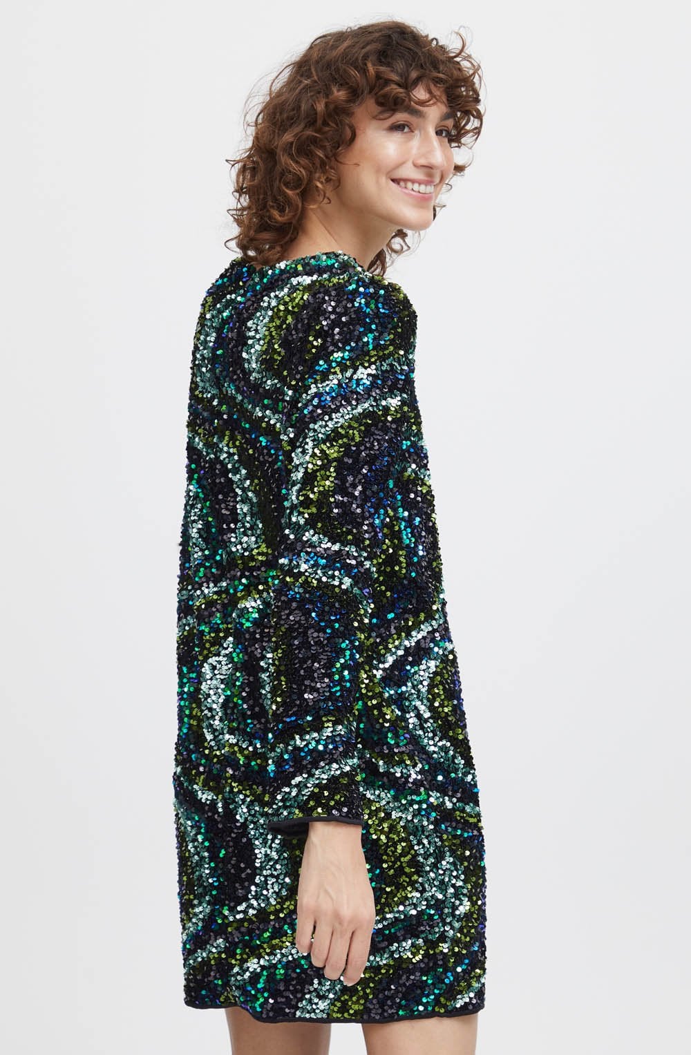 Samio Black and Reflecting Pond Sequin Dress