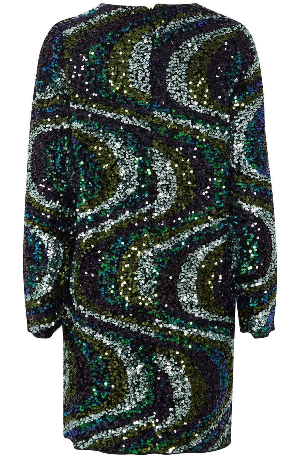 Samio Black and Reflecting Pond Sequin Dress