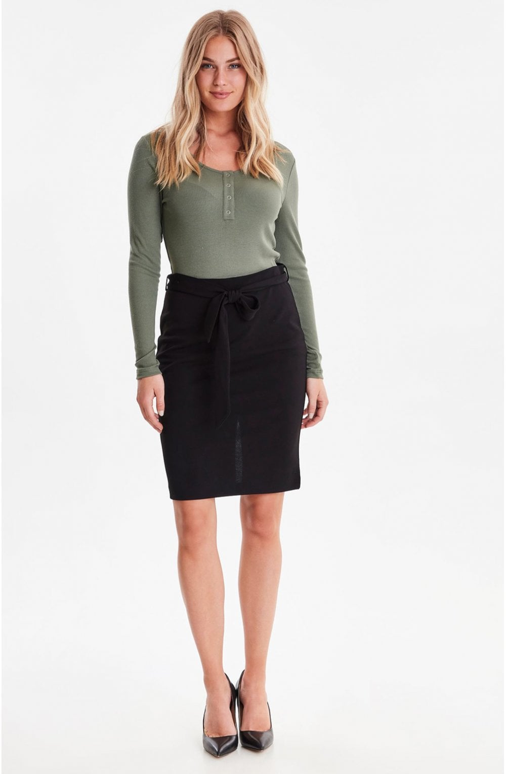 Sea Green Ribbed Jersey Top