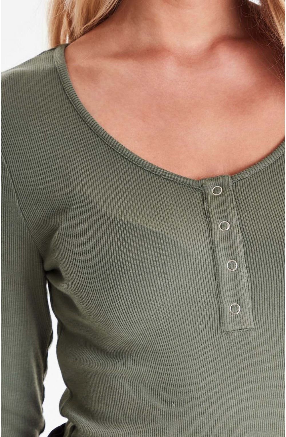 Sea Green Ribbed Jersey Top