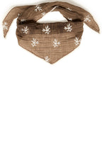 Sepia Embroidered Triangle Scarf