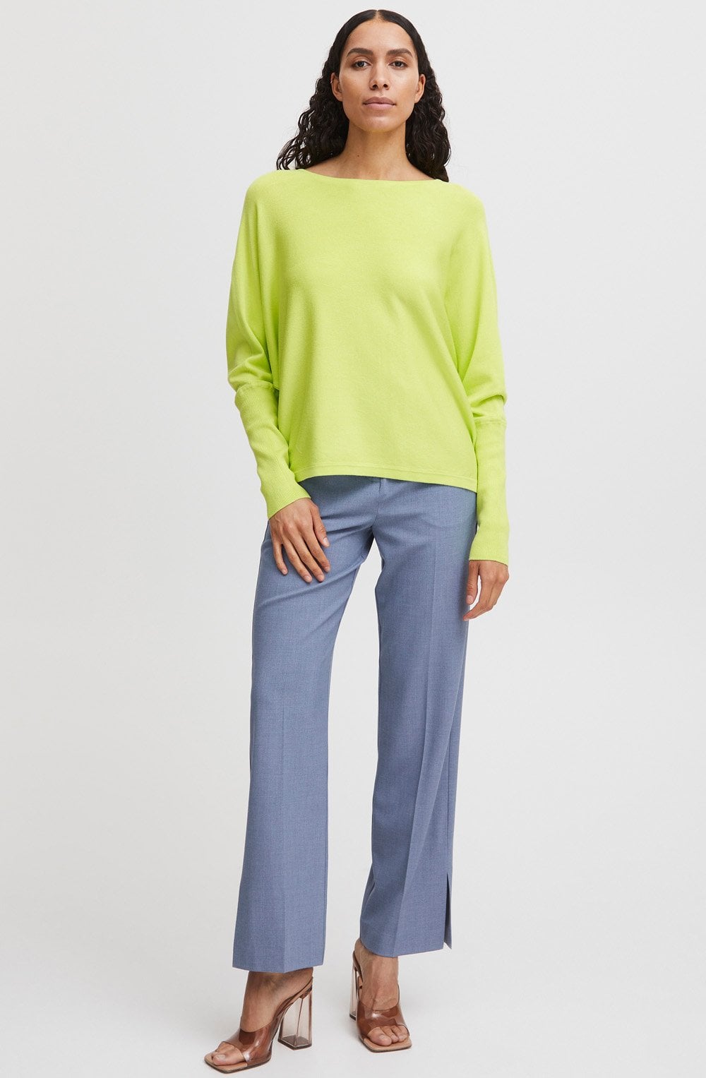 Sharp Green Batwing Relaxed Jumper