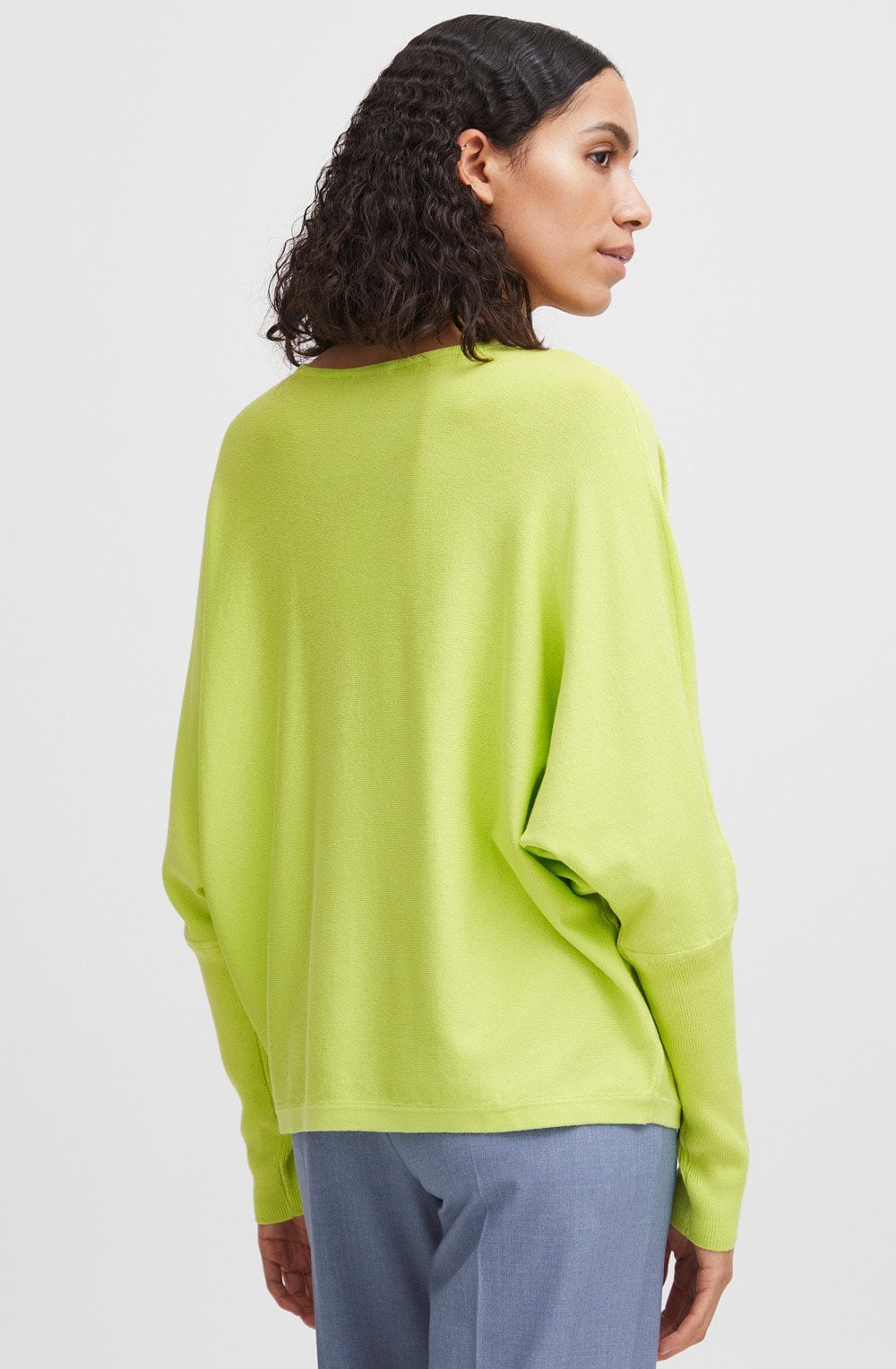 Sharp Green Batwing Relaxed Jumper