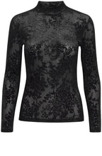 Shirley Black Velvet Detail Top