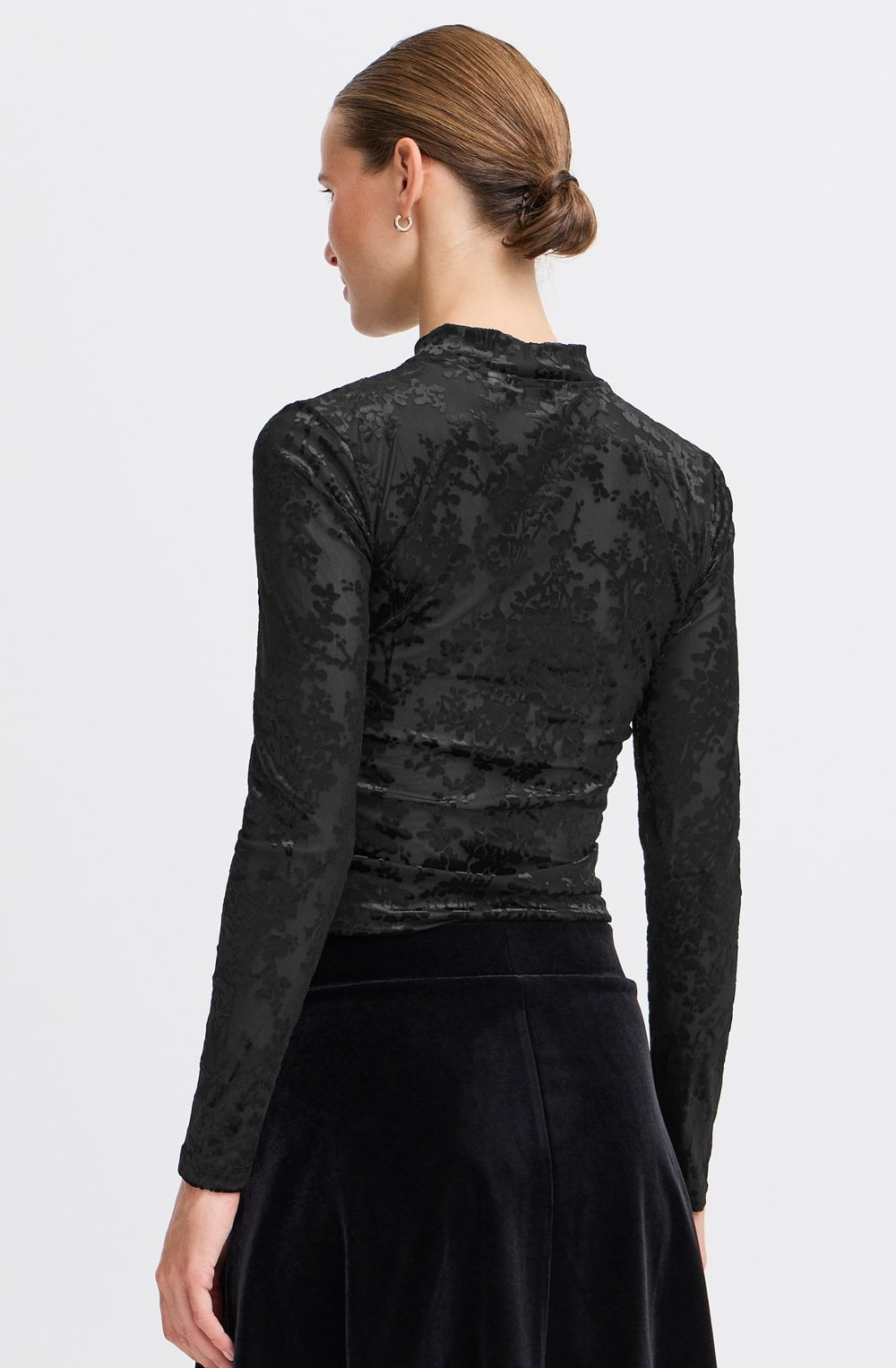 Shirley Black Velvet Detail Top
