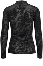 Shirley Black Velvet Detail Top