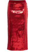 Sienna Haute Red Sparkle Midi Skirt